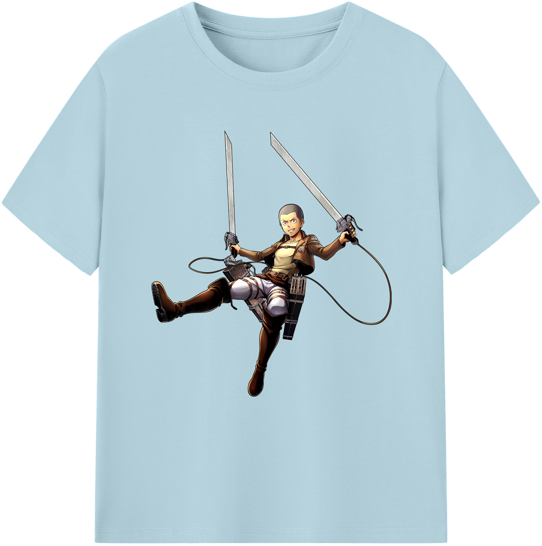（画像用） 進撃の巨人 コニー·スプリンガー Attack on Titan Connie Springer 綿100％半袖Tシャツ（フロントプリント）